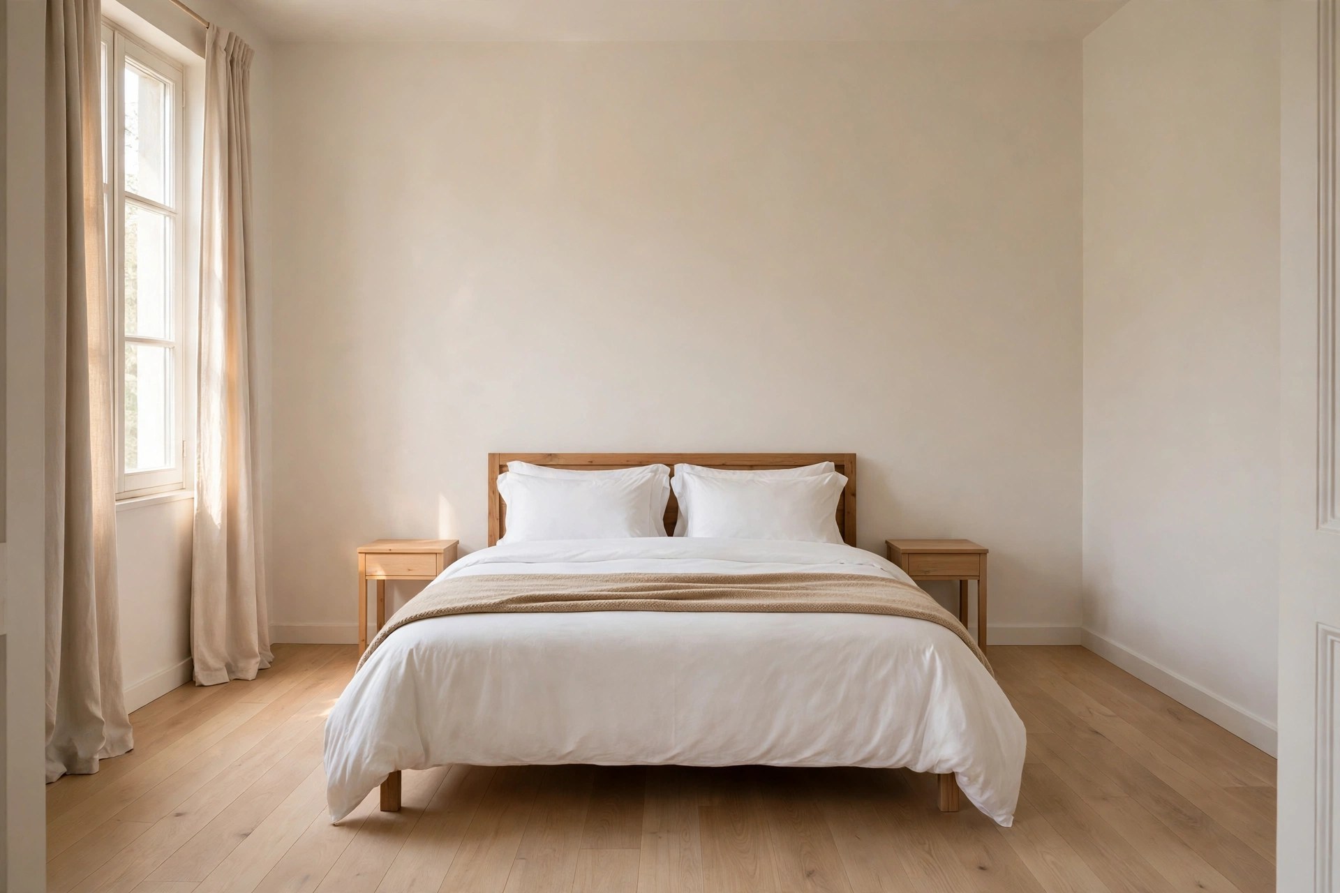 Same bedroom with a crisp new mattress from New Shiva Foam House
